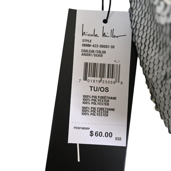 Nicole Miller Silver Sequin Adjustable Strap Shoulder Handbag NEW - Picture 6 of 7